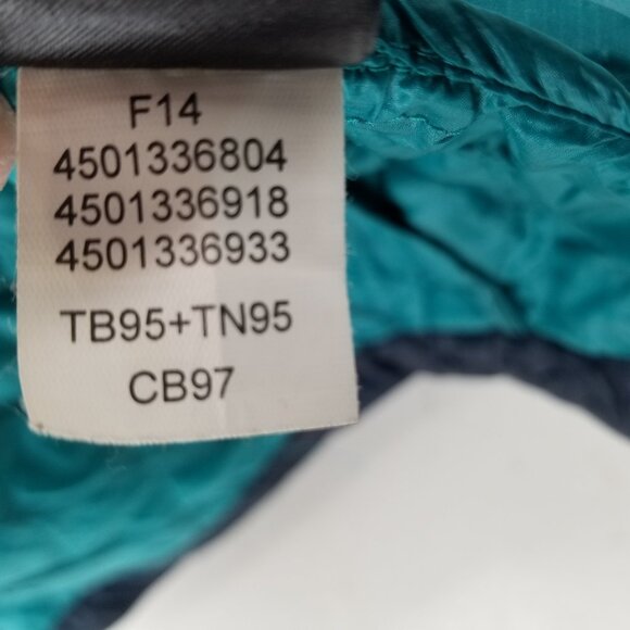 THE NORTH FACE Thermoball  Quilt Jacket Blue Womens Trench Coat With Hood Size S - Picture 12 of 13